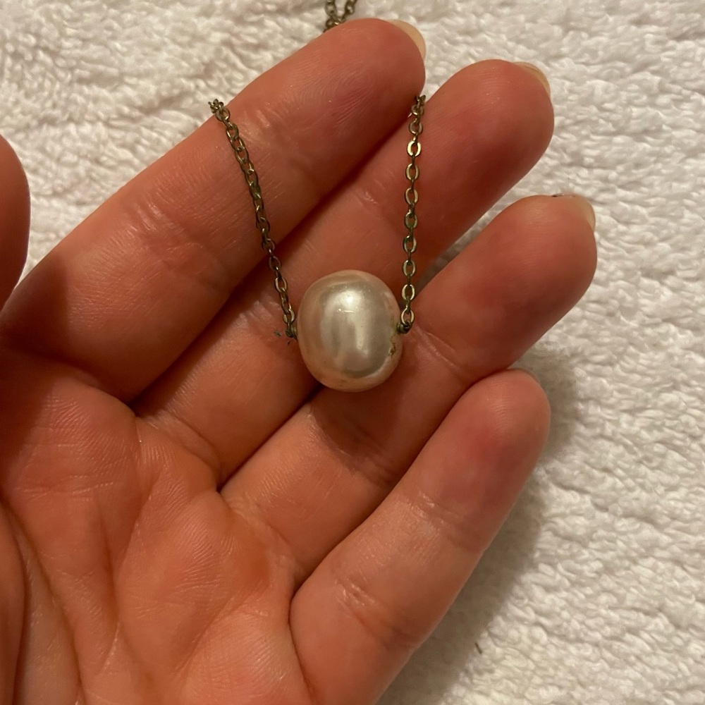 Large light pink pearl necklace